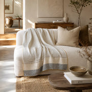 Striped Linen Throw Blanket
