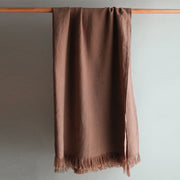 Fringed Linen Throw Blanket