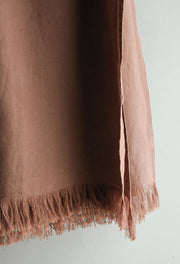 Fringed Linen Throw Blanket