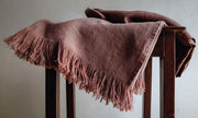 Fringed Linen Throw Blanket