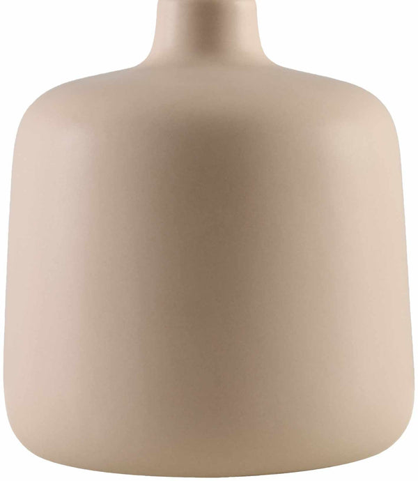 Close-up of Matte Ceramic Linen Shade Table Lamp body