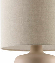 Matte Ceramic Linen Shade Table Lamp