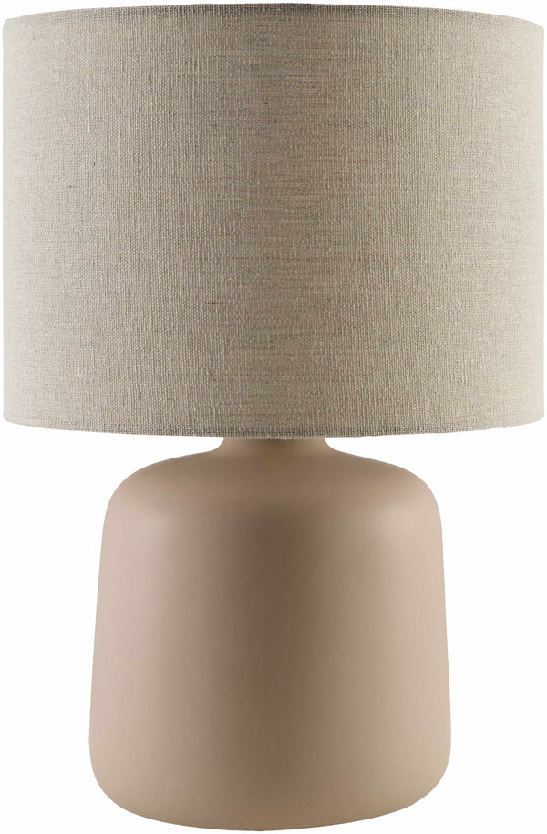 Matte Ceramic Linen Shade Table Lamp