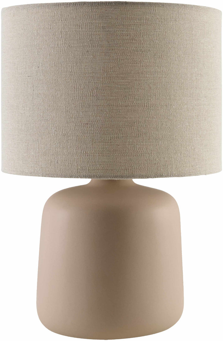 Matte Ceramic Linen Shade Table Lamp