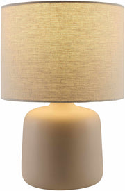 Matte Ceramic Linen Shade Table Lamp