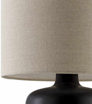 Matte Ceramic Drum Shade Table Lamp — scale reference and proportion detail
