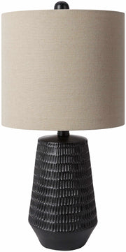 Carved Resin Black Table Lamp