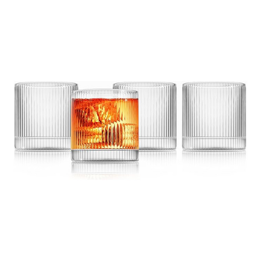 Ribbed Clear Glass Old-Fashioned Tumbler