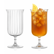 Ribbed Crystal Cocktail Glasses, Art Deco