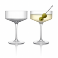 Ribbed Clear Glass Coupe Set