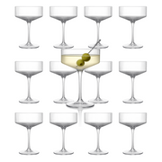 Ribbed Clear Glass Coupe Set