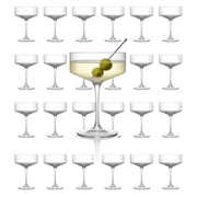Ribbed Clear Glass Coupe Set