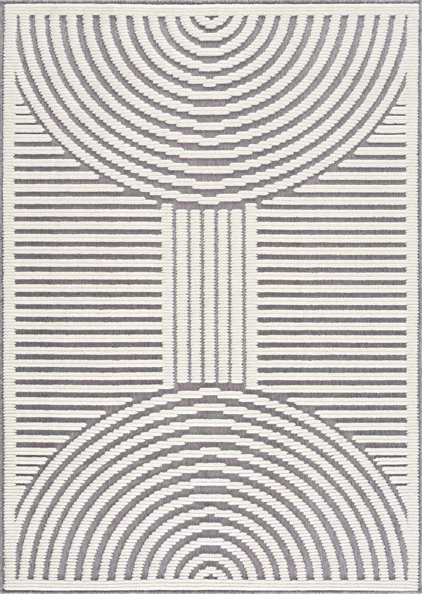 Geometric Gray Washable Area Rug