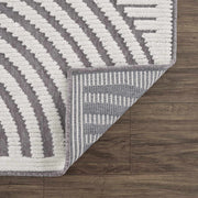 Geometric Gray Washable Area Rug