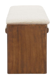Boucle Upholstered Wood Bench — alternate view or variant option