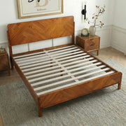 Geometric Parquet Wood Bed Frame
