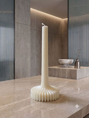 Ribbed Soy Wax Sculptural Taper Candle