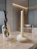 Ribbed Soy Wax Sculptural Taper Candle