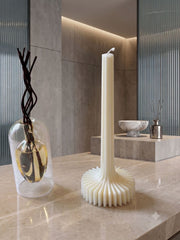 Ribbed Soy Wax Sculptural Taper Candle