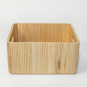 Paulownia Wood Ribbed Storage Bin