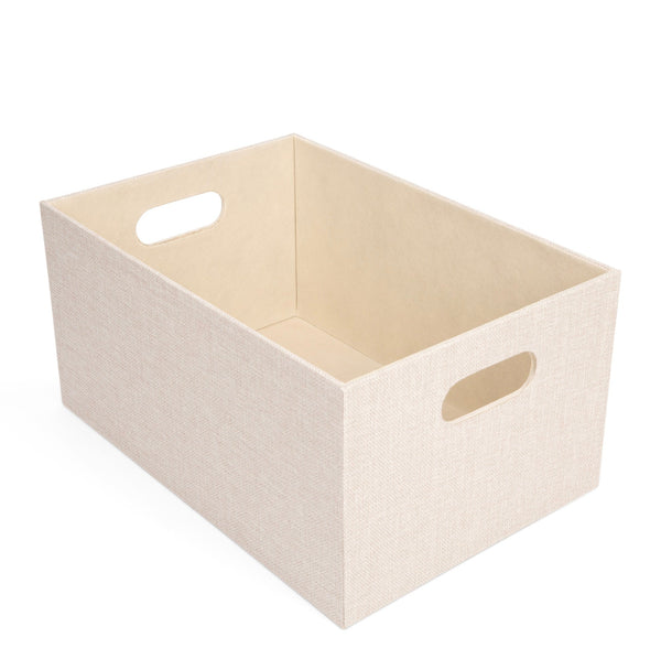 Linen-Weave Fabric Storage Bin