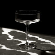 Ribbed Clear Glass Coupe Set