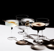 Ribbed Clear Glass Coupe Set