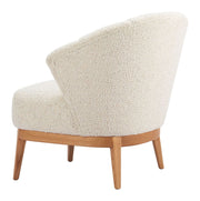 Boucle Channel-Back Accent Chair — back and side profile detail