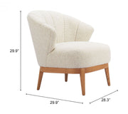 Boucle Channel-Back Accent Chair — detail of finish and surface variation