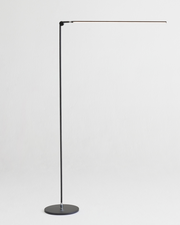Gold-Finish Linear LED Floor Lamp with Right-Angle Arm