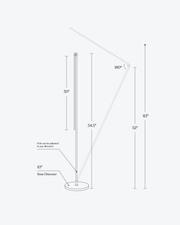 Gold-Finish Linear LED Floor Lamp with Right-Angle Arm