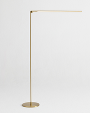 Gold-Finish Linear LED Floor Lamp with Right-Angle Arm