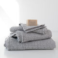 Waffle-Weave Linen Cotton Towel Set