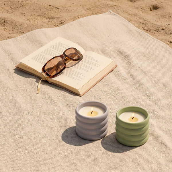Ridged Ceramic Soy Candle