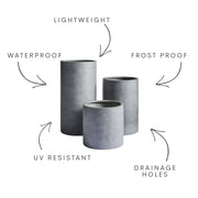 Tall Cylinder Lightweight Planter