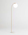 Brass-Tone Arc Globe Floor Lamp