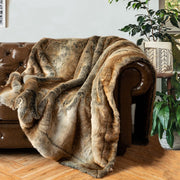 Tonal Stripe Faux Fur Throw — packaging and unboxing view