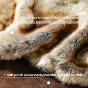 Tonal Stripe Faux Fur Throw — scale reference and proportion detail