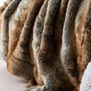 Tonal Stripe Faux Fur Throw — detail of finish and surface variation