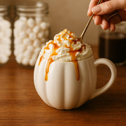 Pumpkin-Shaped Ceramic Coffee Mug
