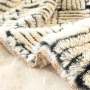 Basket-Weave Faux Fur Throw — styled in a complete room vignette