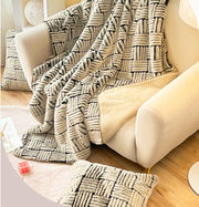 Basket-Weave Faux Fur Throw — scale reference and proportion detail