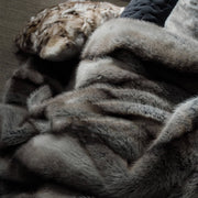 Long-Pile Faux Fur Throw Blanket — alternate angle showing full form