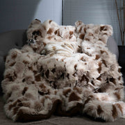 Long-Pile Faux Fur Throw Blanket — back and side profile detail