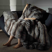 Long-Pile Faux Fur Throw Blanket — Double-sided faux fur throw in eight tonal colorways, generously oversized