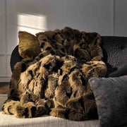 Long-Pile Faux Fur Throw Blanket — detail of finish and surface variation