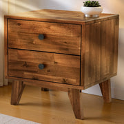 Two-Drawer Solid Wood Nightstand