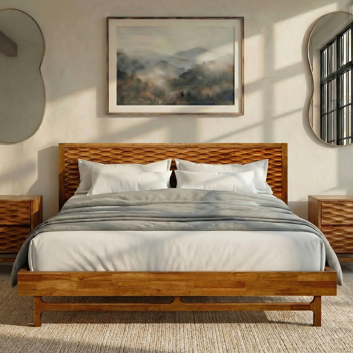 The headboard that holds the whole room