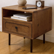 Solid Wood Single-Drawer Nightstand