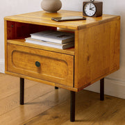 Solid Wood Single-Drawer Nightstand